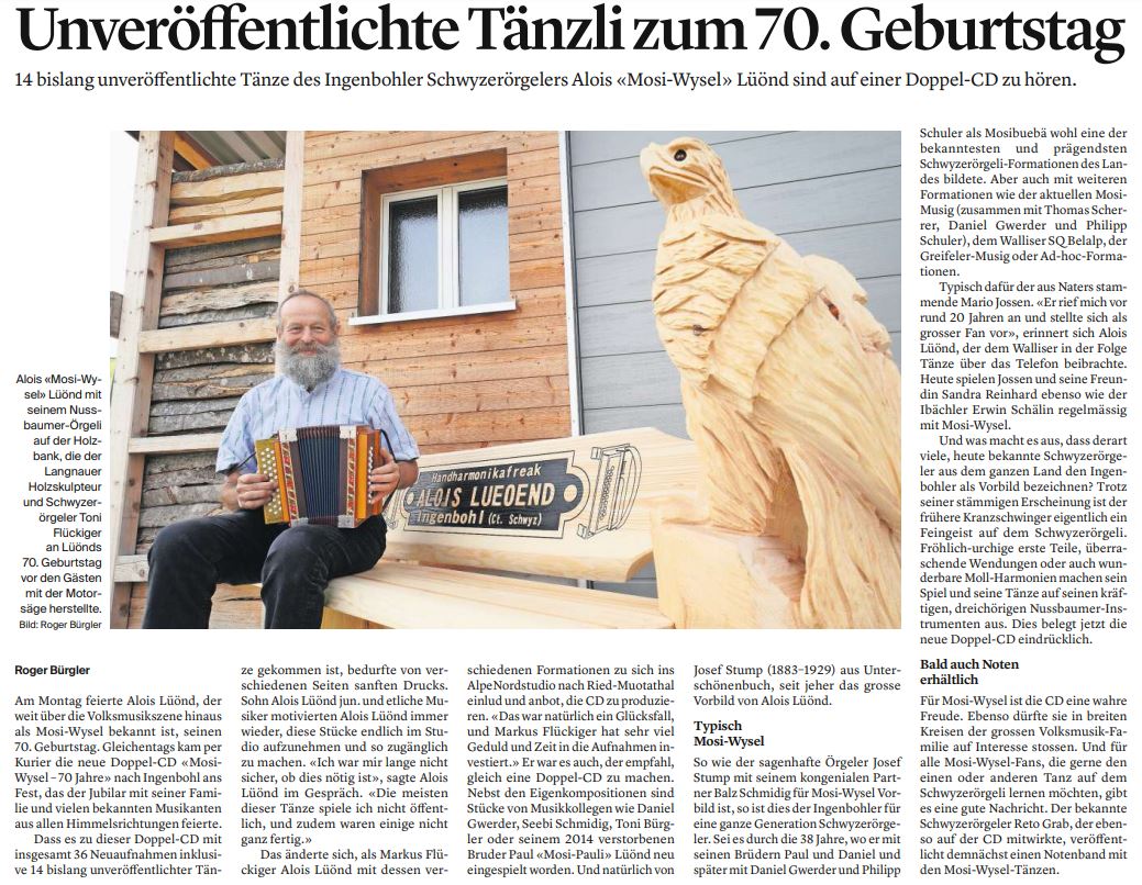 Bericht im Bote von Roger Bürgler zum 70.